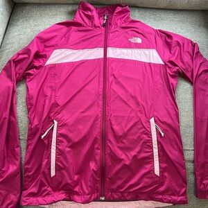 The north face women sz M Pink windbreaker with pockets rain jacket